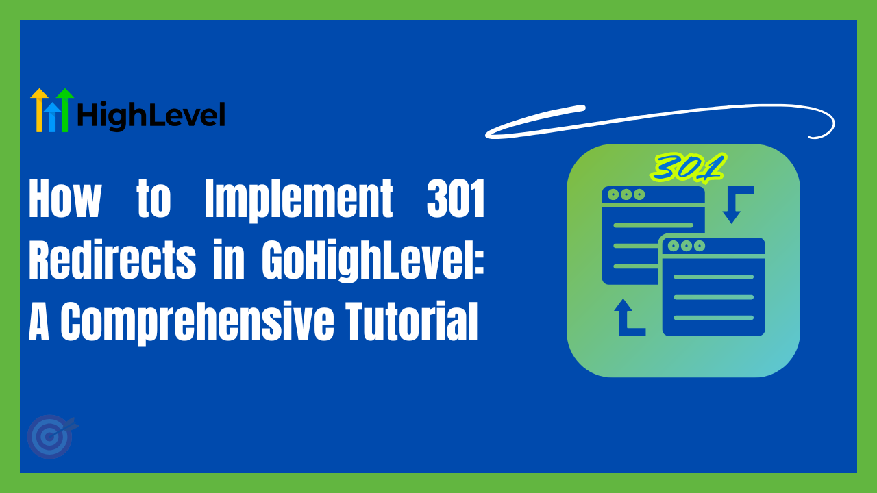 301 redirects in GoHighLevel