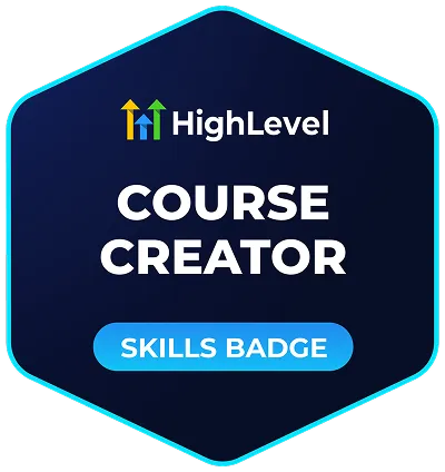 GoHighLevel Course Creator Certification Badge