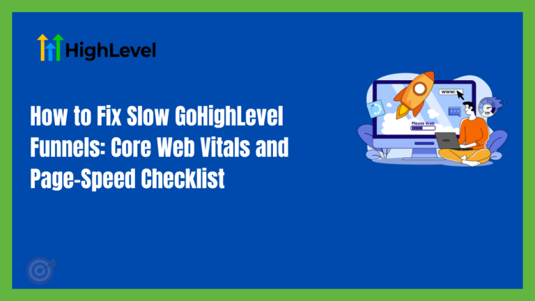 How to Fix Slow GoHighLevel Funnels: Core Web Vitals and Page-Speed Checklist
