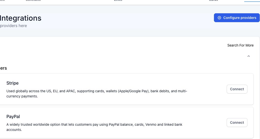 GoHighLevel payment integrations screen showing Stripe and other payment providers