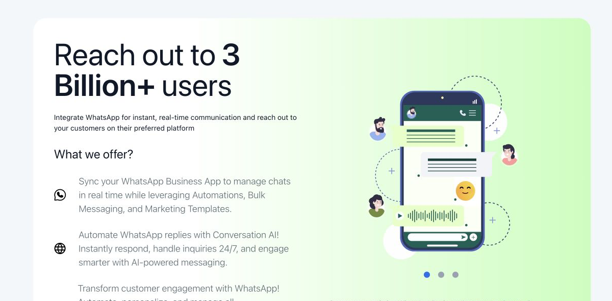 GoHighLevel WhatsApp settings overview describing Business App coexistence and automation